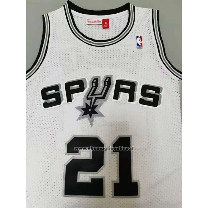 Maglia San Antonio Spurs Tim Duncan #21 Mitchell & Ness 1998-99 Bianco
